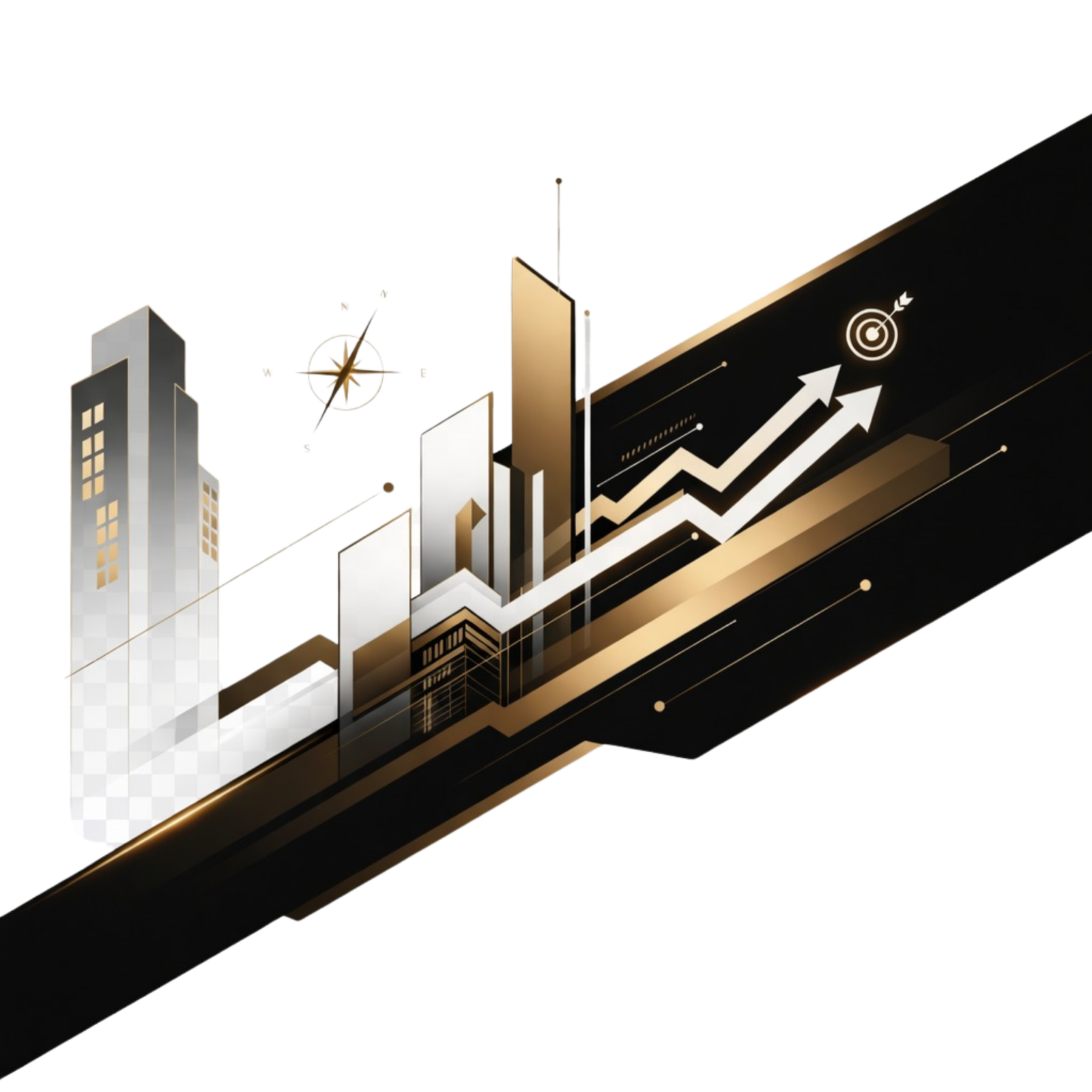Graphic representing growth, success, and high ROI in Lahore real estate investment, achieved through expert construction and agency services by HMPD.