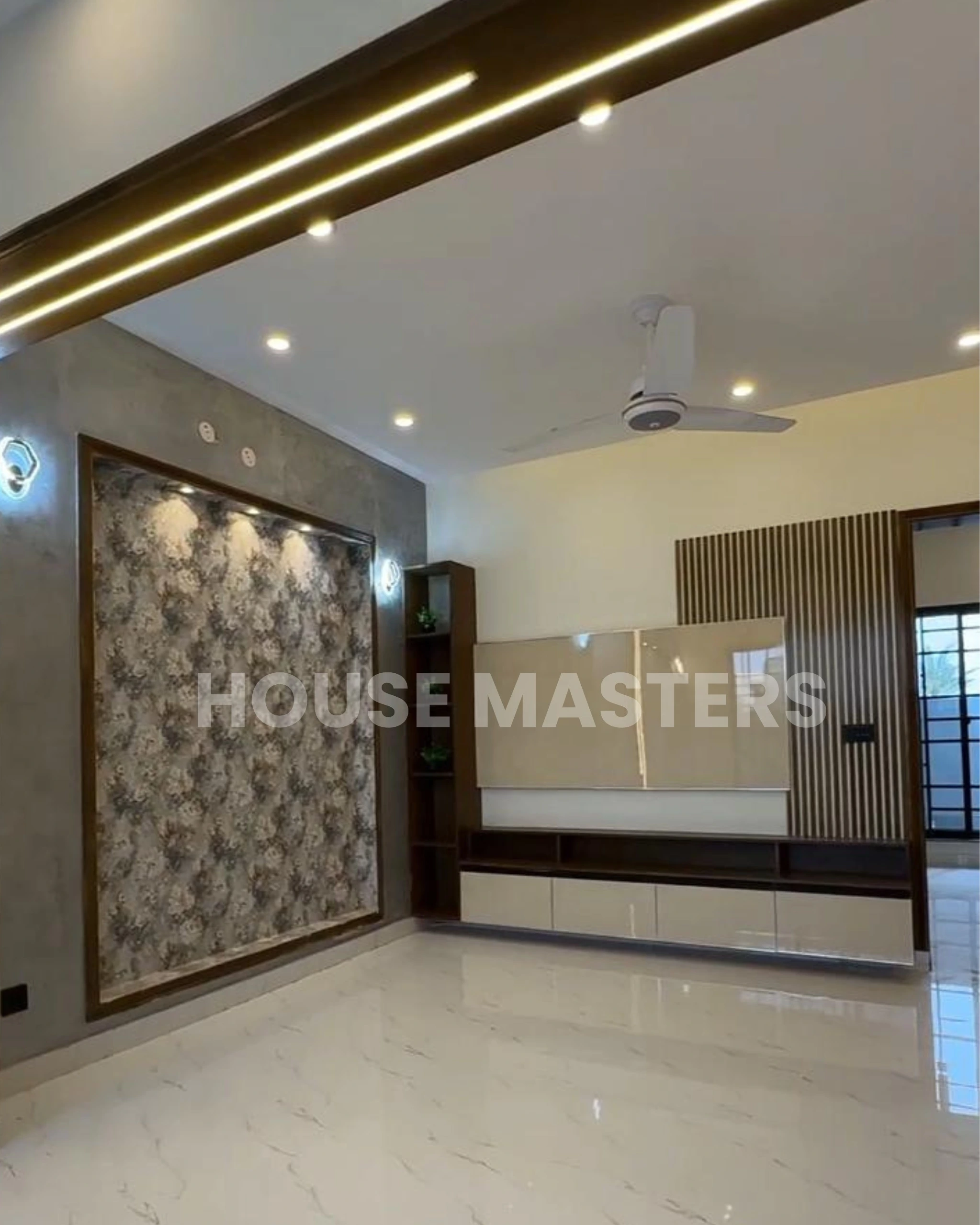 premium bedroom interior false ceiling Bahria Orchard house for sale