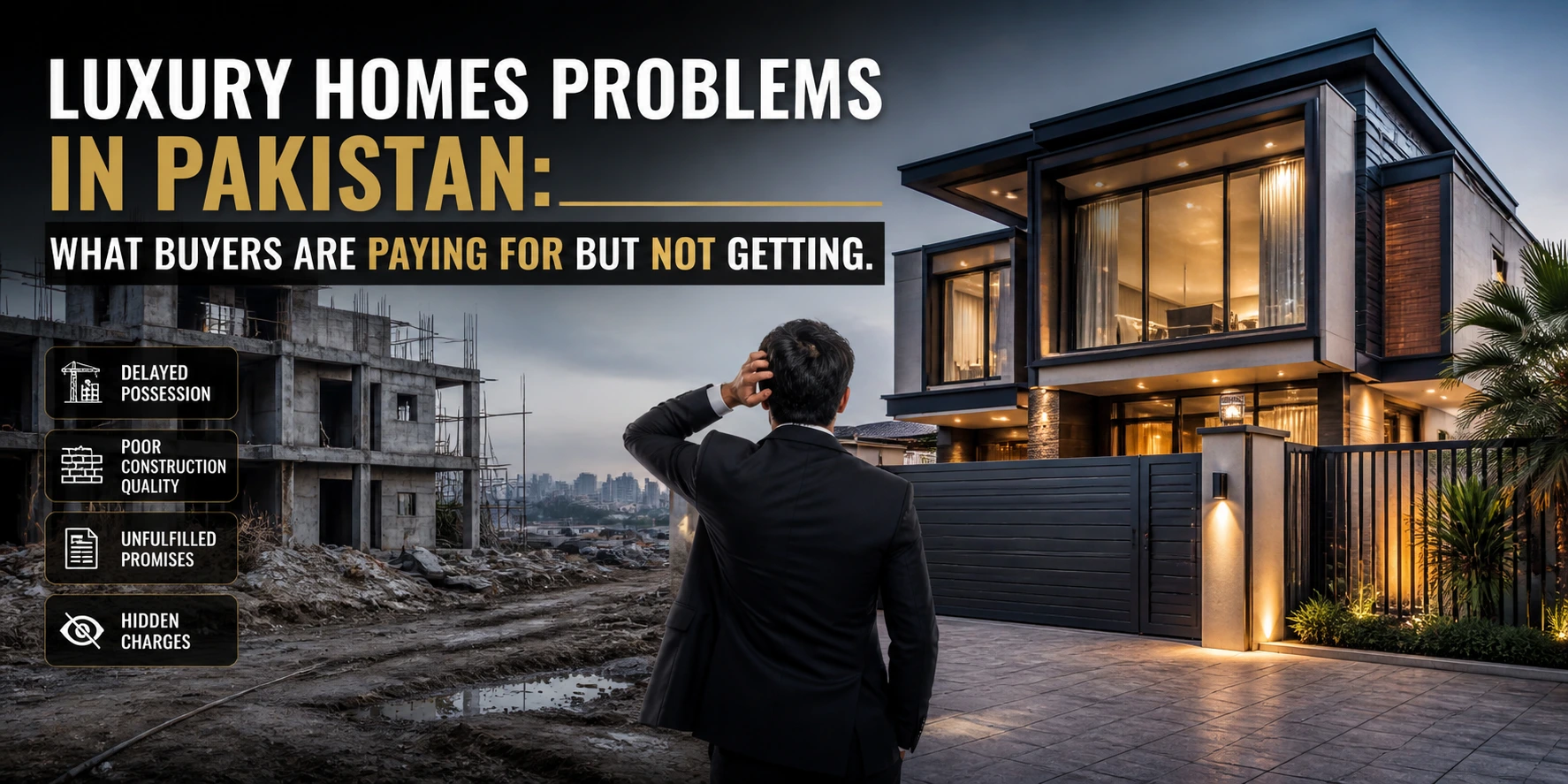 Luxury home exterior in Pakistan showing glass facade and modern design